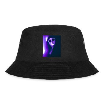 Goth Vaporwave Sexy Goth Girl With Dark Glasses - Bucket Hat - black - Front - Lela (165cm)