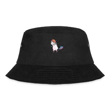 Einhorn beim Inline Skating Fabelwesen Sport - Bucket Hat - Schwarz - Vorne - Lela (165cm)