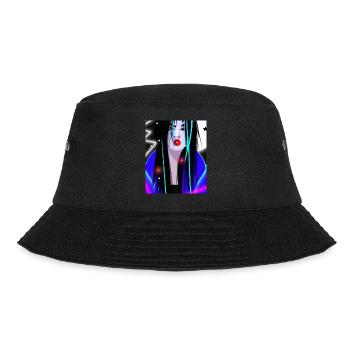 Goth Anime Vaporwave Mädchen Gothic Geisha - Bucket Hat - Schwarz - Vorne - Lela (165cm)