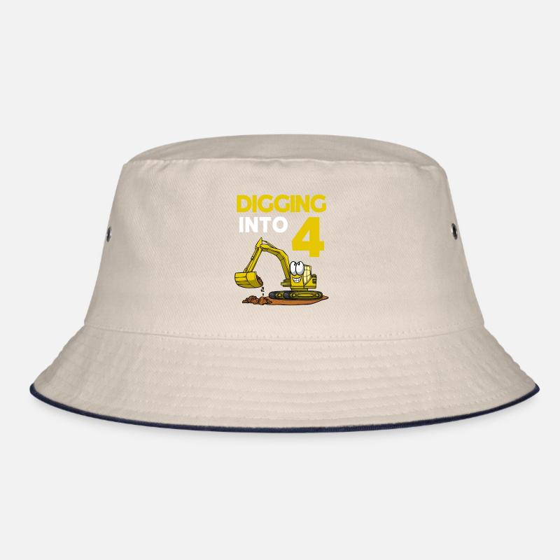 Baggerfahrer gräbt sich in 4-Geburtstagsbagger Bucket Hat