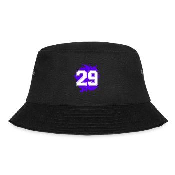 29 Zahl Klecks - Bucket Hat - Schwarz - Vorne - Lela (165cm)