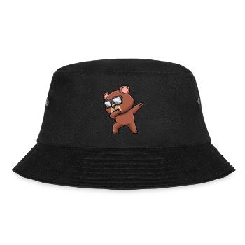 Dabbing Bear with Sunglasses - Bucket Hat - black - Front - Lela (165cm)