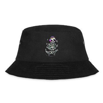 Gamer Costume Skeleton Halloween Dia De Los Muertos - Bucket Hat - black - Front - Lela (165cm)