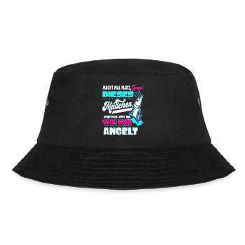 Mädchen Zeigt Jungs Wie Man Angelt Angeln - Bucket Hat - Schwarz - Vorne - Lela (165cm)