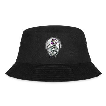 Gamer Costume Skeleton Halloween Dia De Los Muertos - Bucket Hat - black - Front - Lela (165cm)