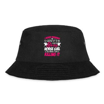 I Never Dreamed I'd Grow Up Top Be A Horse Girl Eq - Bucket Hat - Schwarz - Vorne - Lela (165cm)