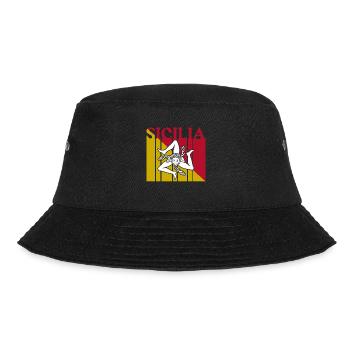Sizilien flagge Sizilien Palermo Italien - Bucket Hat - Schwarz - Vorne - Lela (165cm)