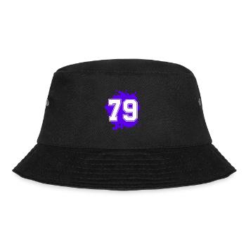 79 Zahl Klecks - Bucket Hat - Schwarz - Vorne - Lela (165cm)