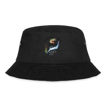 Ich würde lieber fischen gehen - Bucket Hat - Schwarz - Vorne - Lela (165cm)