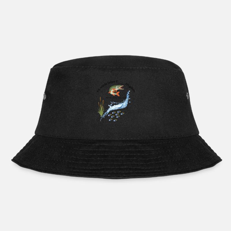 I would rather go fishing - Bucket Hat - black