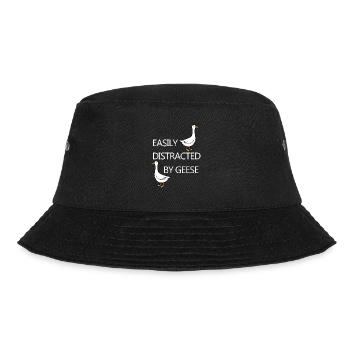Distracted by Geese Cute Goose Funny Quote - Bucket Hat - black - Front - Lela (165cm)