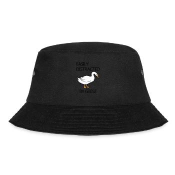 Distracted by Goose Piano Musician Geese Clef - Bucket Hat - black - Front - Lela (165cm)