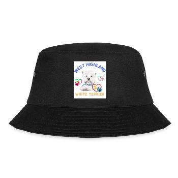 West Highland white terrier design - Bucket Hat - black - Front - Lela (165cm)