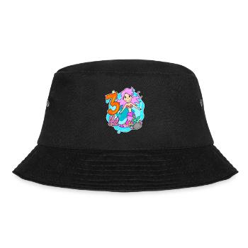 Mädchen 3 Jahre alt 3. Geburtstag Meerjungfrau - Bucket Hat - Schwarz - Vorne - Lela (165cm)