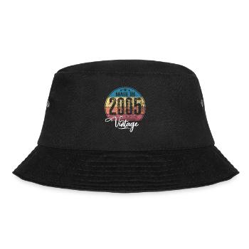 Vintage Made in 2005 Geburtsjahr 2005 Geburtstag - Bucket Hat - Schwarz - Vorne - Lela (165cm)