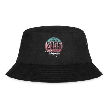Vintage Made in 2005 Geburtsjahr 2005 Geburtstag - Bucket Hat - Schwarz - Vorne - Lela (165cm)