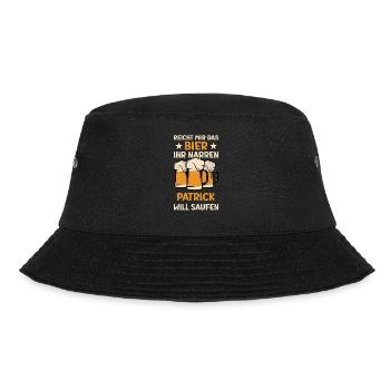 Reicht mir das Bier Patrick Saufen Namen - Bucket Hat - Schwarz - Vorne - Lela (165cm)