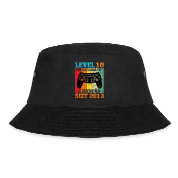 Gaming Geburtstag 2013 Level 10 - Bucket Hat - Schwarz - Vorne - Lela (165cm)
