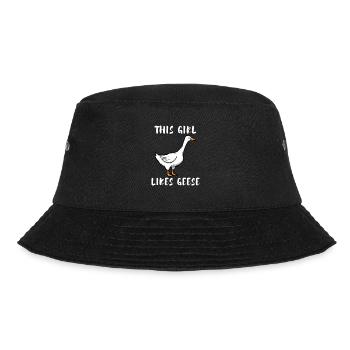 Mädchen mag Gänse, Wald, Tier, Natur, Gans - Bucket Hat - Schwarz - Vorne - Lela (165cm)