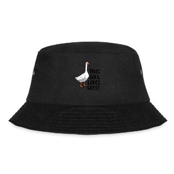 Mädchen mag Gänse Wildtiere Tiere Natur Gans - Bucket Hat - Schwarz - Vorne - Lela (165cm)