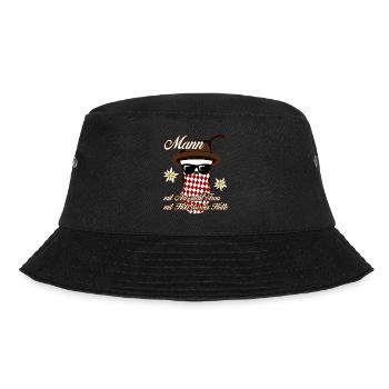 Single Mann Holz Alleinstehend - Bucket Hat - Schwarz - Vorne - Lela (165cm)