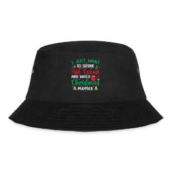 I Just Want To Drink Hot Cocoa & Watch Christmas M - Bucket Hat - Schwarz - Vorne - Lela (165cm)