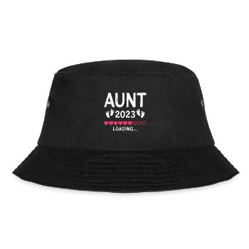 Tante 2023 wird geladen bald Tante du wirst Tante - Bucket Hat - Schwarz - Vorne - Lela (165cm)