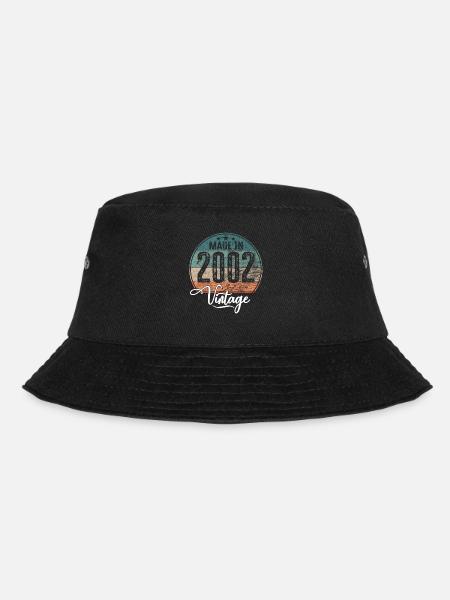 Vintage Made in 2002 Year of birth 2002 Birthday - Bucket Hat - black