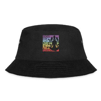 Know See Speak Love Strive Feel Ground Meditation - Bucket Hat - black - Front - Lela (165cm)