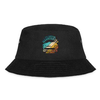 Mähroboter Garten Rasenroboter Mäher Spruch - Bucket Hat - Schwarz - Vorne - Lela (165cm)