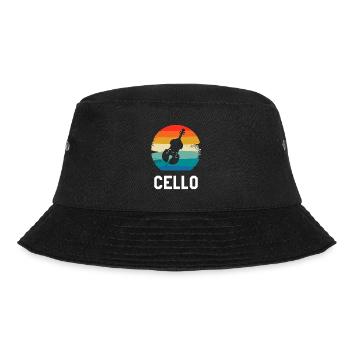 Retro Vintage Classic Cello Player Instrument - Bucket Hat - black - Front - Lela (165cm)