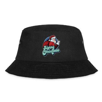 Frohe Weihnachten Weihnachtsmann Daumen hoch Weihnachtsgeschenk - Bucket Hat - Schwarz - Vorne - Lela (165cm)