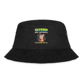 Erzieher Weil Superheld Kein Offizieller Beruf Ist - Bucket Hat - Schwarz - Vorne - Lela (165cm)