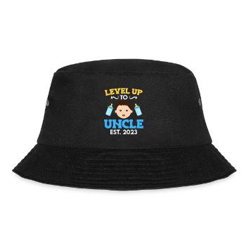 Level up to Uncle 2023 Onkel 2023 - Bucket Hat - Schwarz - Vorne - Lela (165cm)
