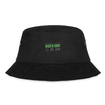 Programmer - when in doubt // it out - Bucket Hat - black - Front - Lela (165cm)