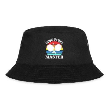Retro PING PONG Master Cool Table Tennis Designs - Bucket Hat - black - Front - Lela (165cm)