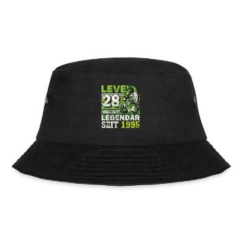 Level 28 freigeschaltet legendär seit 1995 - Bucket Hat - Schwarz - Vorne - Lela (165cm)