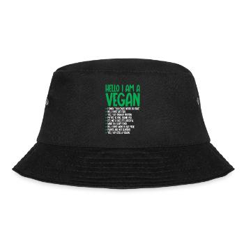 Ich Bin Eine Vegane Vegetarische - Bucket Hat - Schwarz - Vorne - Lela (165cm)