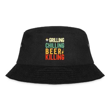 Bbq Grill Meat Lovers Grill Party Food Bbq - Bucket Hat - black - Front - Lela (165cm)