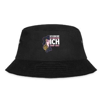 Geschwister Familie Schwestern Schwester - Bucket Hat - Schwarz - Vorne - Lela (165cm)