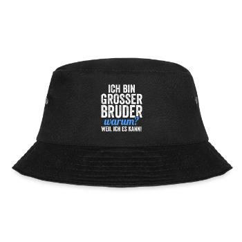 Geschwister Familie Brüder Bruder - Bucket Hat - Schwarz - Vorne - Lela (165cm)