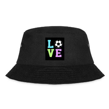 Futsal Love Graphic Indoor Soccer Player Football - Bucket Hat - Schwarz - Vorne - Lela (165cm)