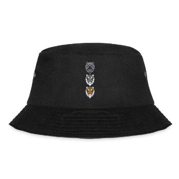 Tiger Kunst Tigerkopf Tiermotiv mit Wildtieren - Bucket Hat - Schwarz - Vorne - Lela (165cm)