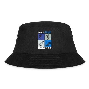 Work Kite Balance. Lifestyle Vintage Design, Work - Bucket Hat - black - Front - Lela (165cm)