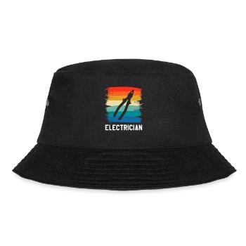 Retro Vintage Classic Electrician Electrical - Bucket Hat - Schwarz - Vorne - Lela (165cm)