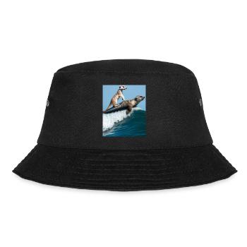 Otter and meerkat Otter surfs meerkats - Bucket Hat - black - Front - Lela (165cm)
