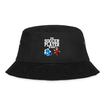 Soccer Player Is Now 9 Boy Soccer Birthday - Bucket Hat - black - Front - Lela (165cm)