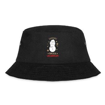 Support Your Local Snowman funny Christmas Pajama - Bucket Hat - black - Front - Lela (165cm)