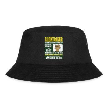 ELEKTRIKER 1 - Bucket Hat - Schwarz - Vorne - Lela (165cm)