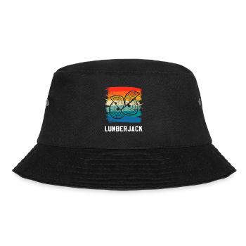 Retro Vintage Classic Lumberjack Woodworking - Bucket Hat - Schwarz - Vorne - Lela (165cm)